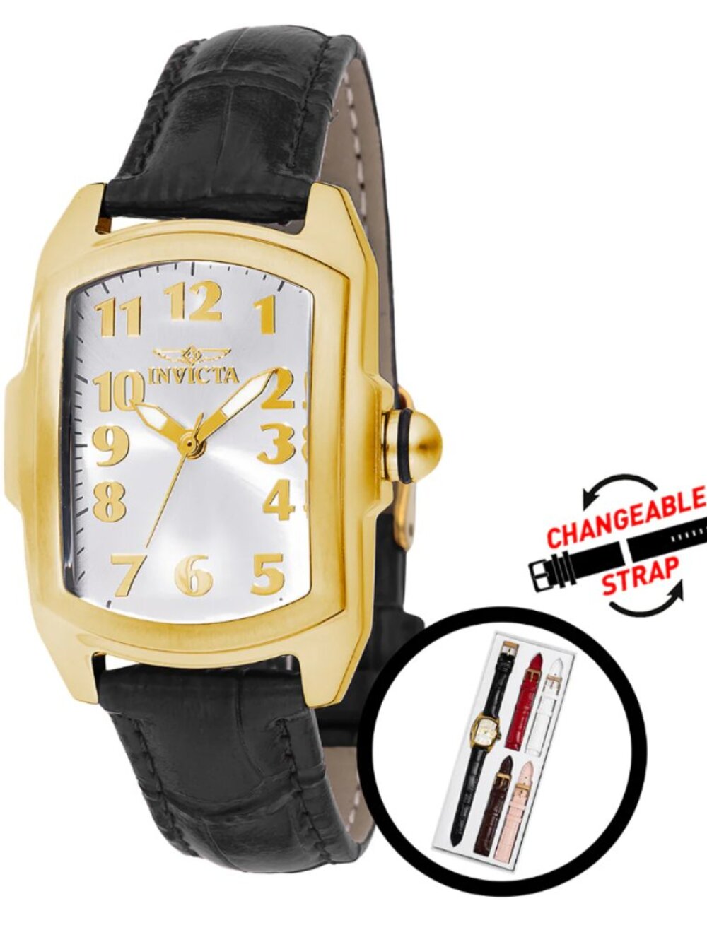 Invicta Lupah 49816 Women's Gold Watch 5 Interchangeable Straps New